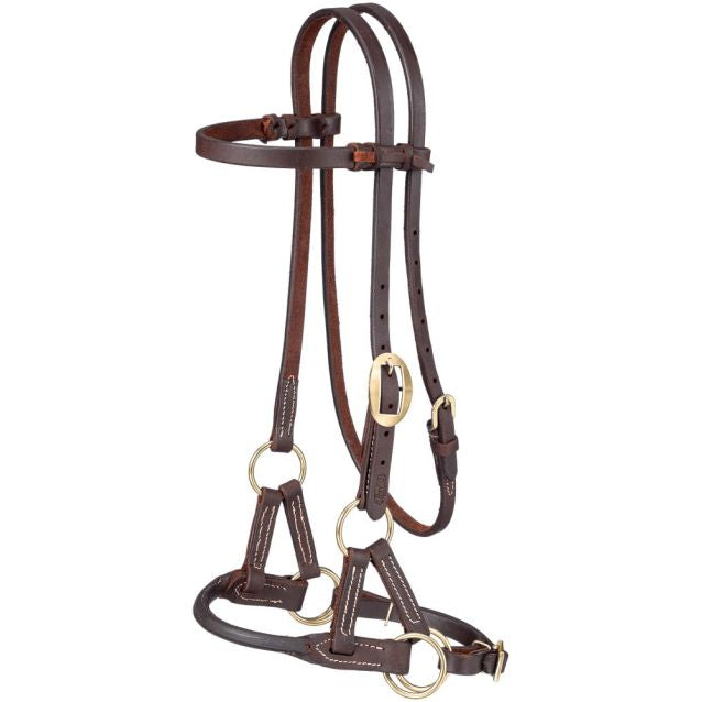 Harness Leather Side Pull Rolled Headstall
