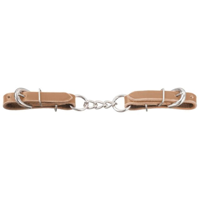 Light Oil Leather Curb Strap 3 link