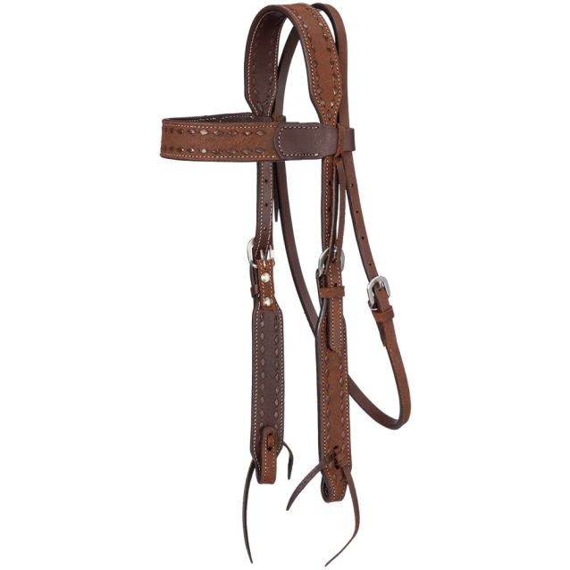 Buckstitch Browband Chocolate 42-985-7-0