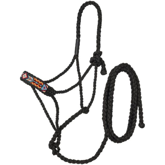 Tough1 Beaded Mule Tape Halter Black