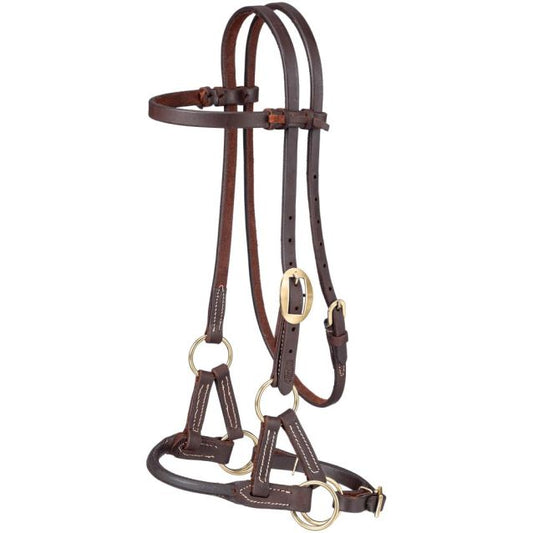 Harness Leather Side Pull Rolled Headstall