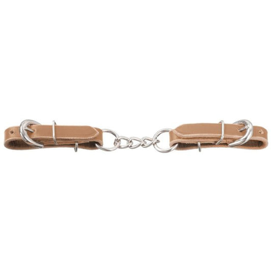 Light Oil Leather Curb Strap 3 link
