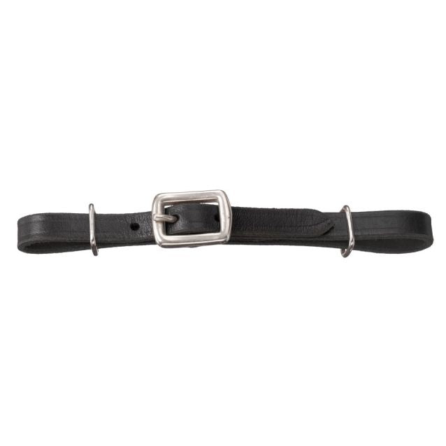 Black Mini Adjustable Leather Curb Strap