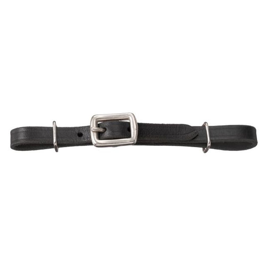 Black Mini Adjustable Leather Curb Strap