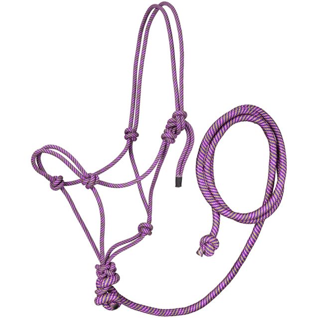 Tough1 Tri-Color Rope Halter w/lead