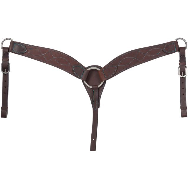 Leather Breast Collar with Colored Thread