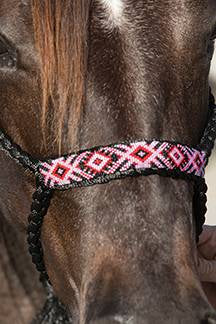 Professional Choice Cowboy Braided Halter w/ 10' Lead- HRCB -Black