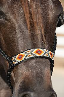 Professional Choice Cowboy Braided Halter w/ 10' Lead- HRCB -Black