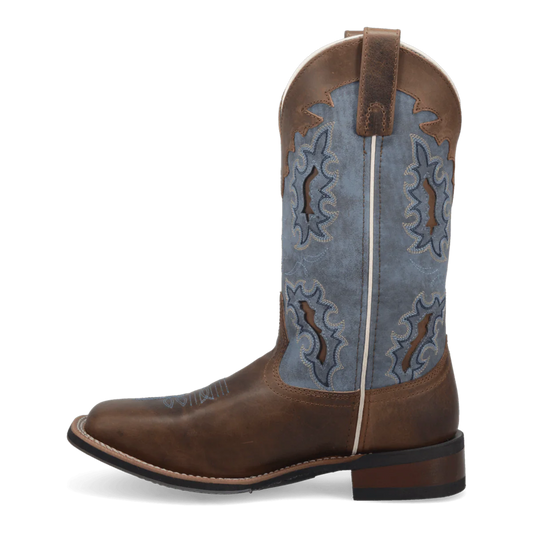 Ladies Tan Dist/Blue Boot